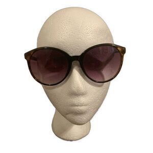 Hand Polished Vintage Womens Brown Black Tortoise Round Sunglasses #34